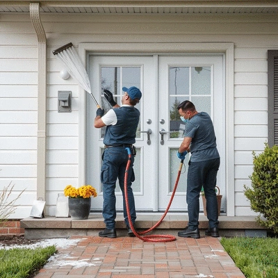 Cleaning service in action
